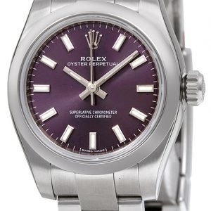 Rolex Oyster Perpetual 26 176200-0016 Kello Violetti / Teräs