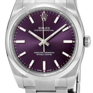 Rolex Oyster Perpetual 34 114200-0020 Kello Violetti / Teräs