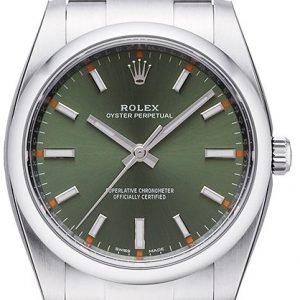 Rolex Oyster Perpetual 34 114200-0021 Kello Vihreä / Teräs