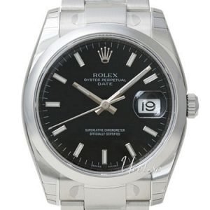 Rolex Oyster Perpetual Date 115200-0004 Kello Musta / Teräs