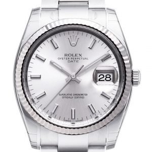 Rolex Oyster Perpetual Date 115234-0005 Kello Hopea / Teräs