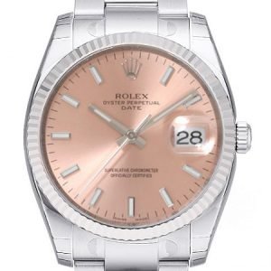 Rolex Oyster Perpetual Date 115234-0006 Kello Pinkki / Teräs