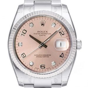 Rolex Oyster Perpetual Date 115234-0009 Kello Pinkki / Teräs