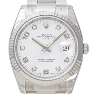 Rolex Oyster Perpetual Date 115234-0010 Kello Hopea / Teräs