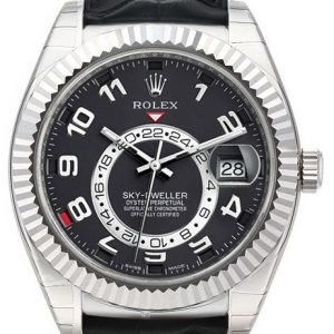 Rolex Perpetual 42 326139-0003 Kello Musta / Nahka