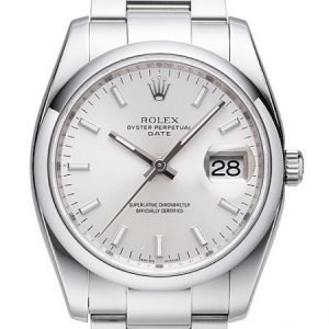 Rolex Perpetual Date 115200-0006 Kello Hopea / Teräs