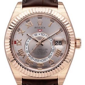 Rolex Sky-Dweller 326135-0004 Kello Pinkki / Nahka