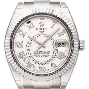 Rolex Sky-Dweller 326939-0001 Kello Valkoinen / 18k Valkokultaa