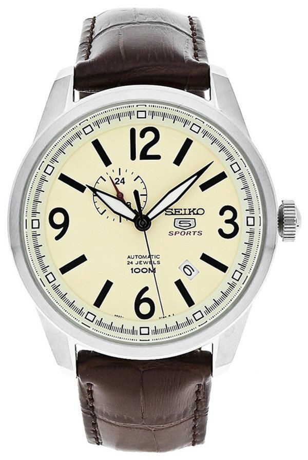 Seiko 5 Ssa295k1 Kello Beige / Nahka