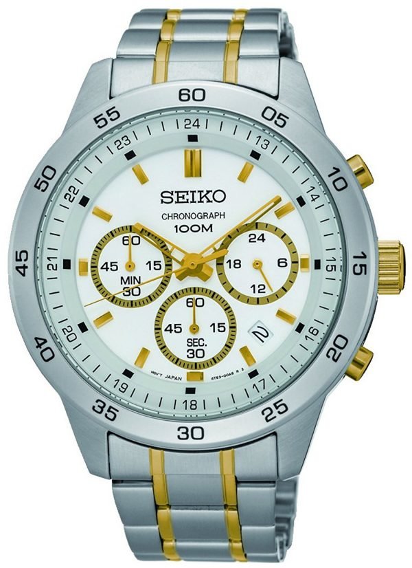 Seiko Chronograph Sks523p1 Kello Valkoinen / Kullansävytetty