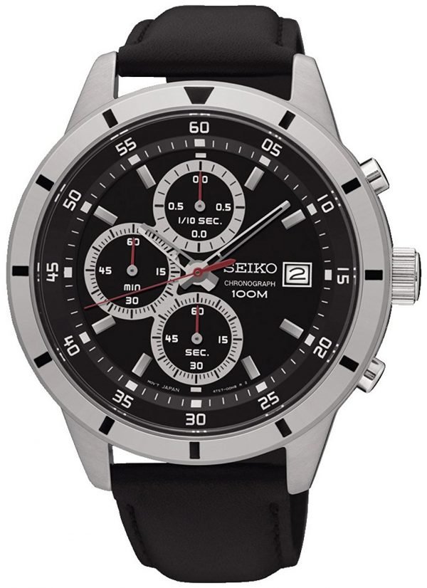 Seiko Chronograph Sks571p1 Kello Musta / Nahka