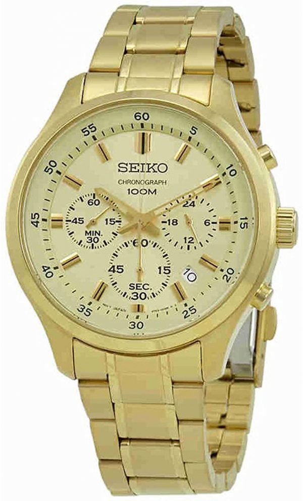 Seiko Chronograph Sks592p1 Kello Samppanja / Kullansävytetty