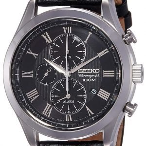 Seiko Chronograph Snaf71p1 Kello Musta / Nahka