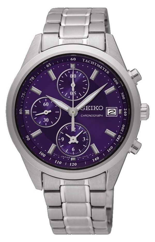 Seiko Chronograph Sndv53p1 Kello Violetti / Teräs