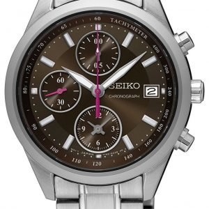 Seiko Chronograph Sndv55p1 Kello Ruskea / Teräs