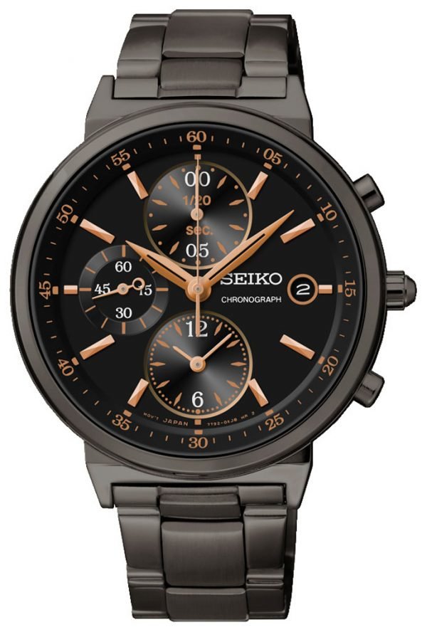 Seiko Chronograph Sndw47p1 Kello Musta / Teräs