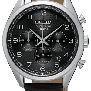 Seiko Chronograph Ssb231p1 Kello Musta / Nahka