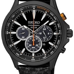 Seiko Chronograph Ssc499p1 Kello Musta / Nahka