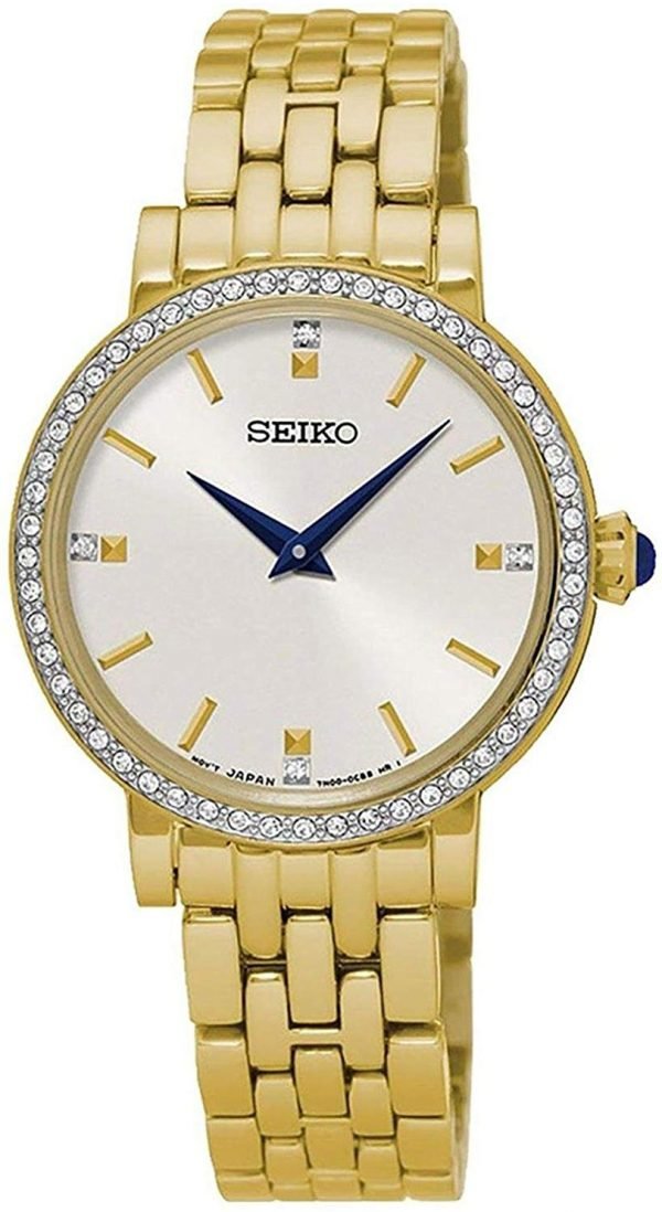 Seiko Dress Ladies Sfq808p1 Kello Hopea / Kullansävytetty