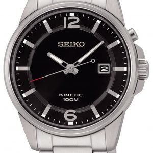 Seiko Kinetic Ska665p1 Kello Musta / Teräs