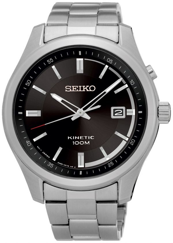 Seiko Kinetic Ska719p1 Kello Musta / Teräs