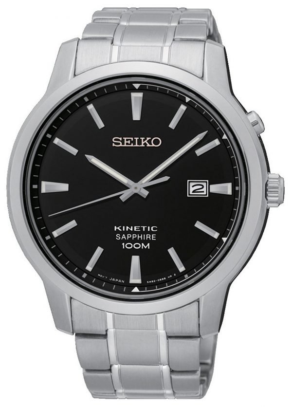 Seiko Kinetic Ska741p1 Kello Musta / Teräs