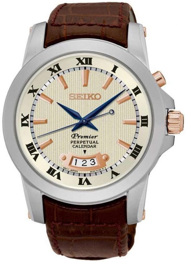 Seiko Premier Snq150p1 Kello Beige / Nahka