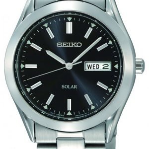 Seiko Solar Sne039p1 Kello Musta / Teräs