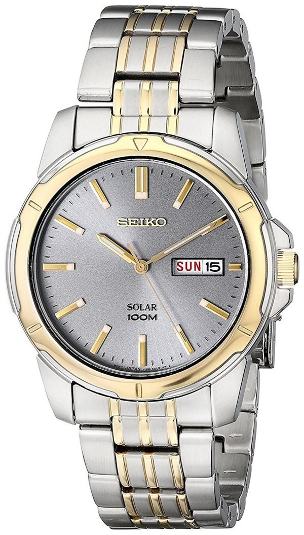 Seiko Solar Sne098p9 Kello Harmaa / Kullansävytetty Teräs