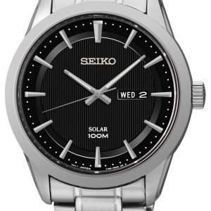 Seiko Solar Sne363p1 Kello Musta / Teräs