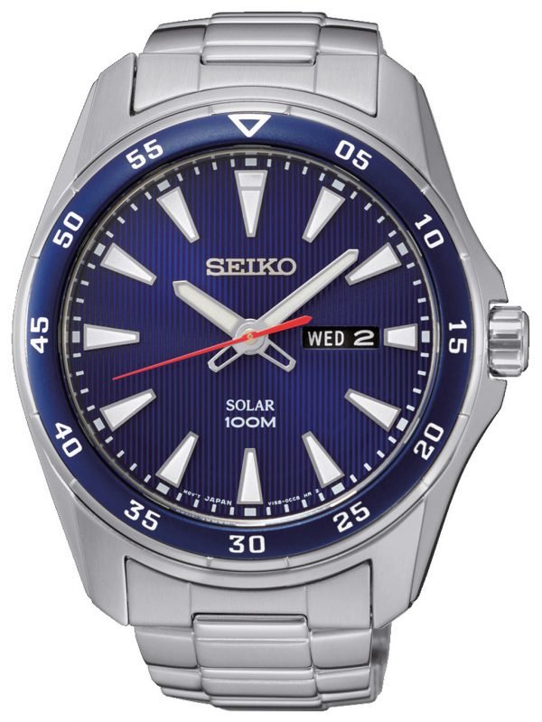 Seiko Solar Sne391p1 Kello Sininen / Teräs