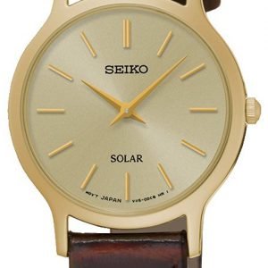 Seiko Solar Sup302p1 Kello Kullattu / Nahka