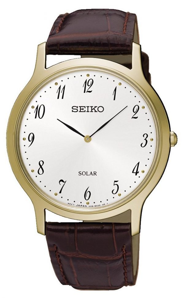 Seiko Solar Sup860p1 Kello Valkoinen / Nahka