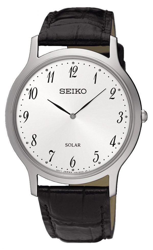 Seiko Solar Sup863p1 Kello Valkoinen / Nahka