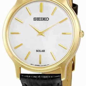 Seiko Solar Sup872p1 Kello Valkoinen / Nahka