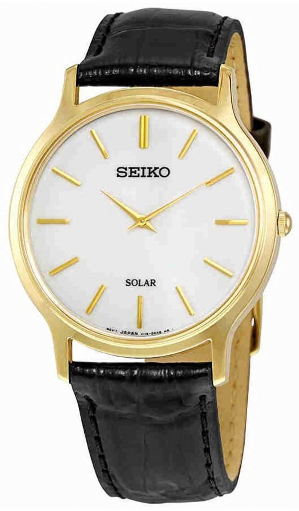 Seiko Solar Sup872p1 Kello Valkoinen / Nahka