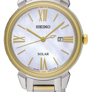 Seiko Solar Sut324p1 Kello Valkoinen / Kullansävytetty Teräs