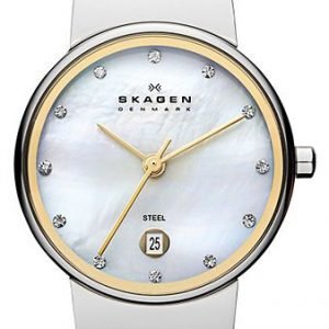 Skagen Ancher 355ssgs Kello Valkoinen / Kullansävytetty Teräs