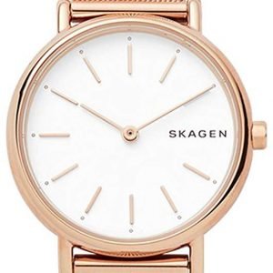 Skagen Signatur Skw2694 Kello Valkoinen / Punakultasävyinen