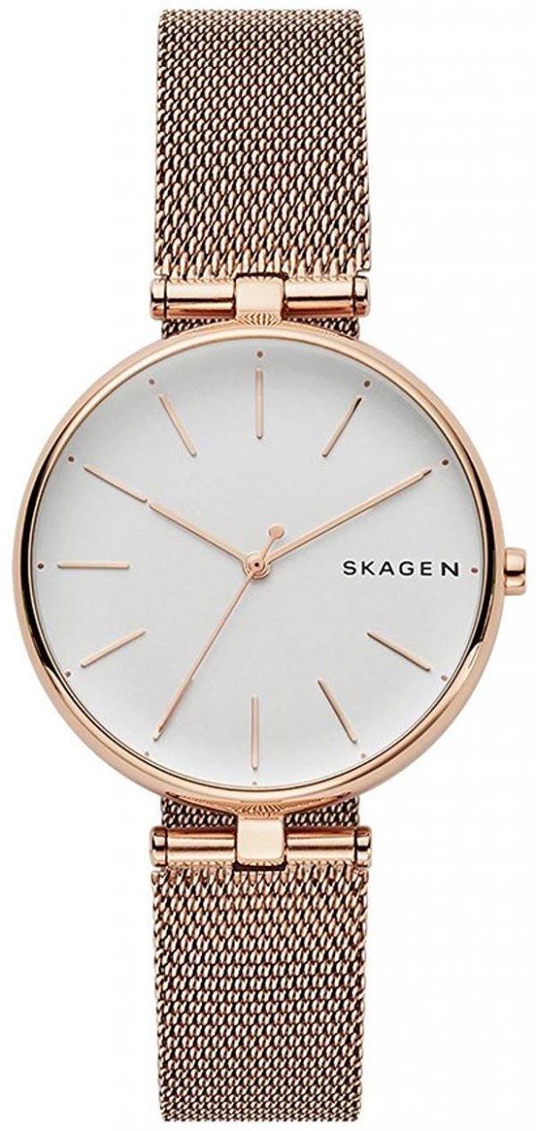 Skagen Signatur Skw2709 Kello Valkoinen / Punakultasävyinen