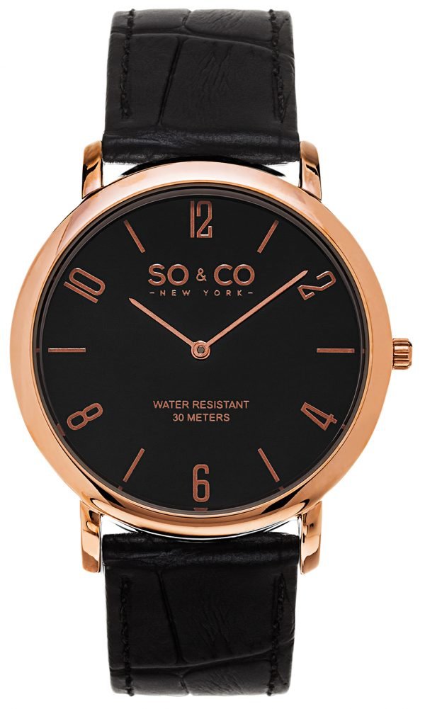 So & Co New York Madison 5043.4 Kello Musta / Nahka