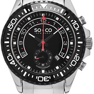 So & Co New York Yacht Timer 5015.3 Kello Musta / Teräs