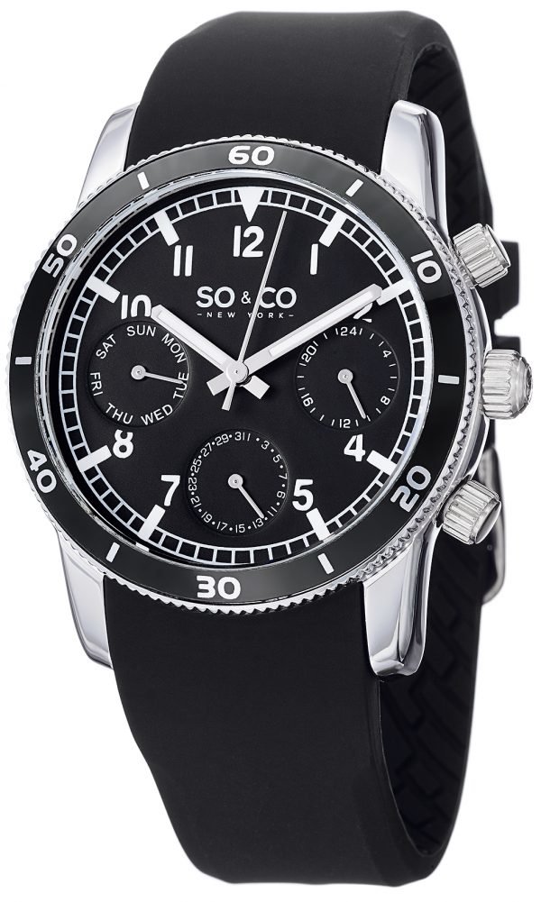 So & Co New York Yacht Timer 5018b.1 Kello Musta / Kumi