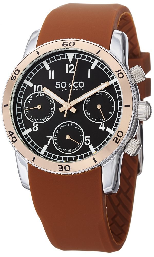 So & Co New York Yacht Timer 5018b.3 Kello Musta / Kumi