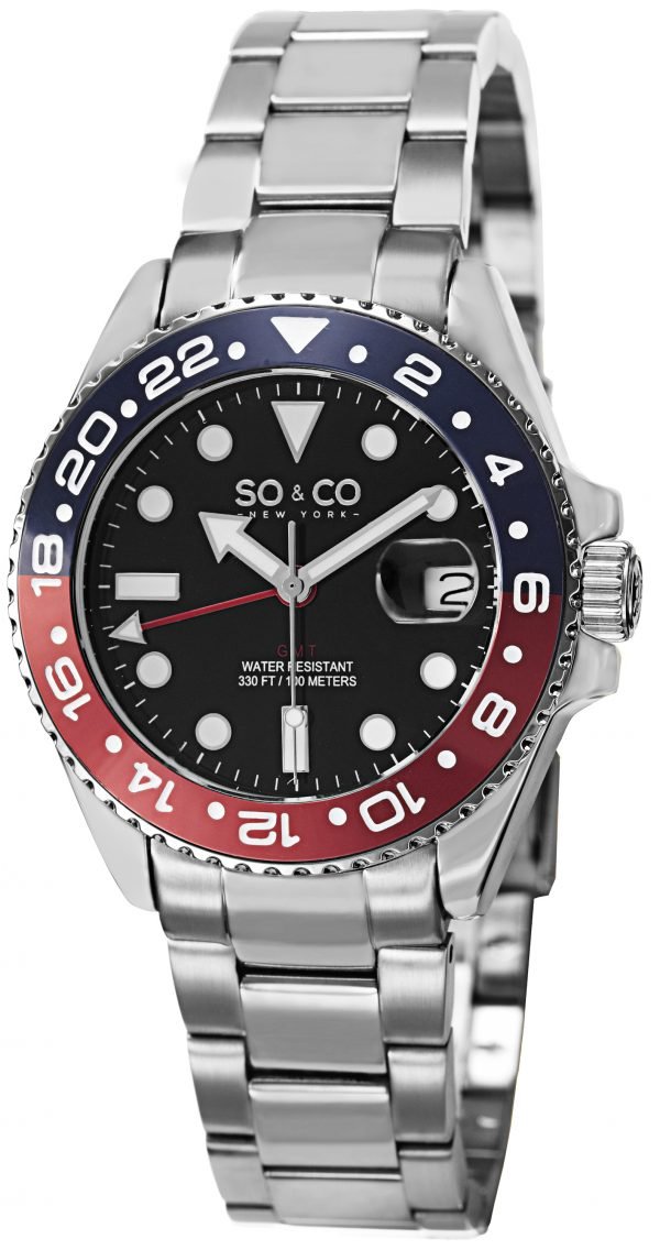 So & Co New York Yacht Timer 5021.2 Kello Musta / Teräs