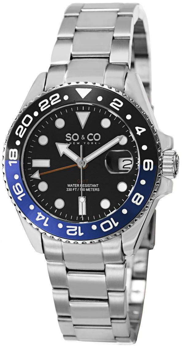 So & Co New York Yacht Timer 5021.3 Kello Musta / Teräs