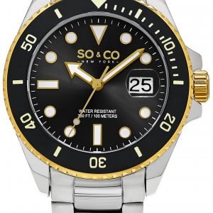 So & Co New York Yacht Timer 5025.3 Kello Musta / Teräs