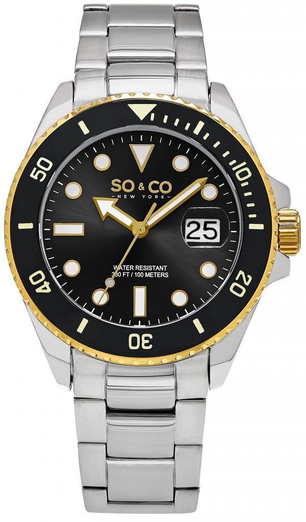 So & Co New York Yacht Timer 5025.3 Kello Musta / Teräs