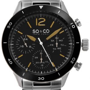 So & Co New York Yacht Timer 5032.1 Kello Musta / Teräs