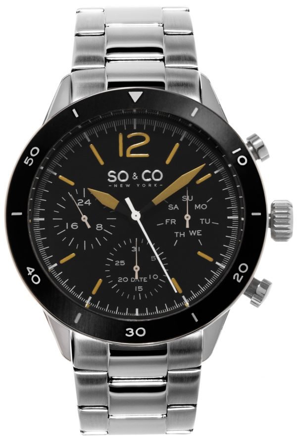 So & Co New York Yacht Timer 5032.1 Kello Musta / Teräs